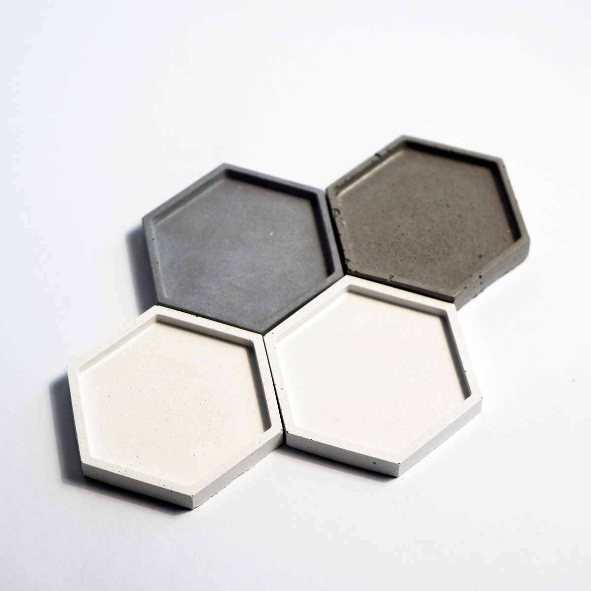Concrete Charcoal Hexagon Tray